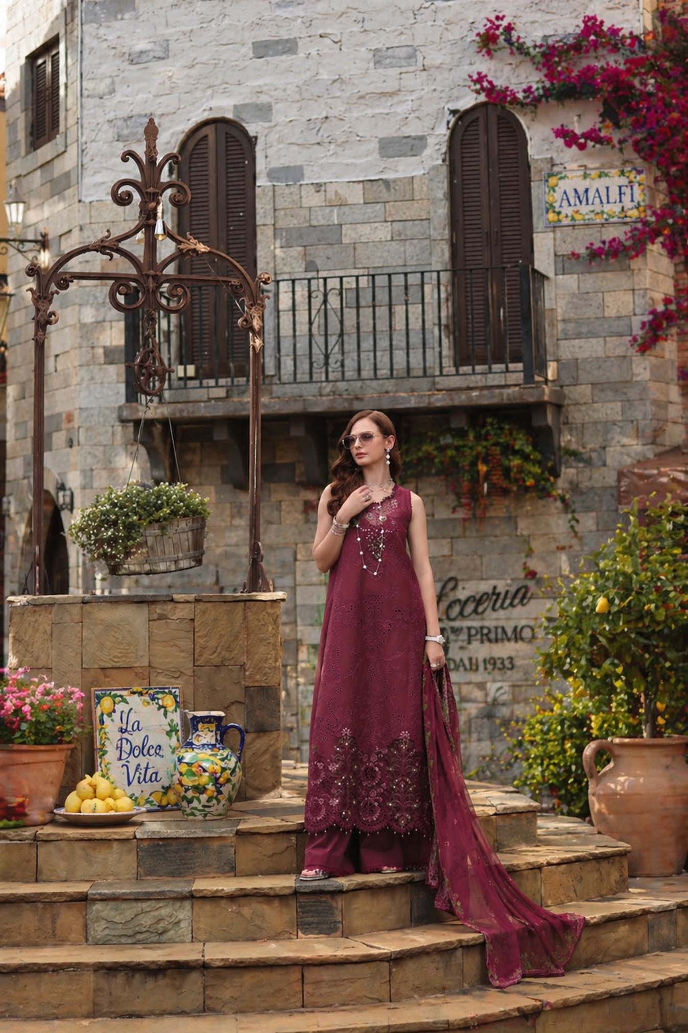 Noor by Saadia Asad | Luxury Eid Schiffli Laserkari 26 | D8 -Rasberry love - by Libasekhas UK - Registered Vendor of : Noor by Saadia Asad - 100% Original Designer Dress