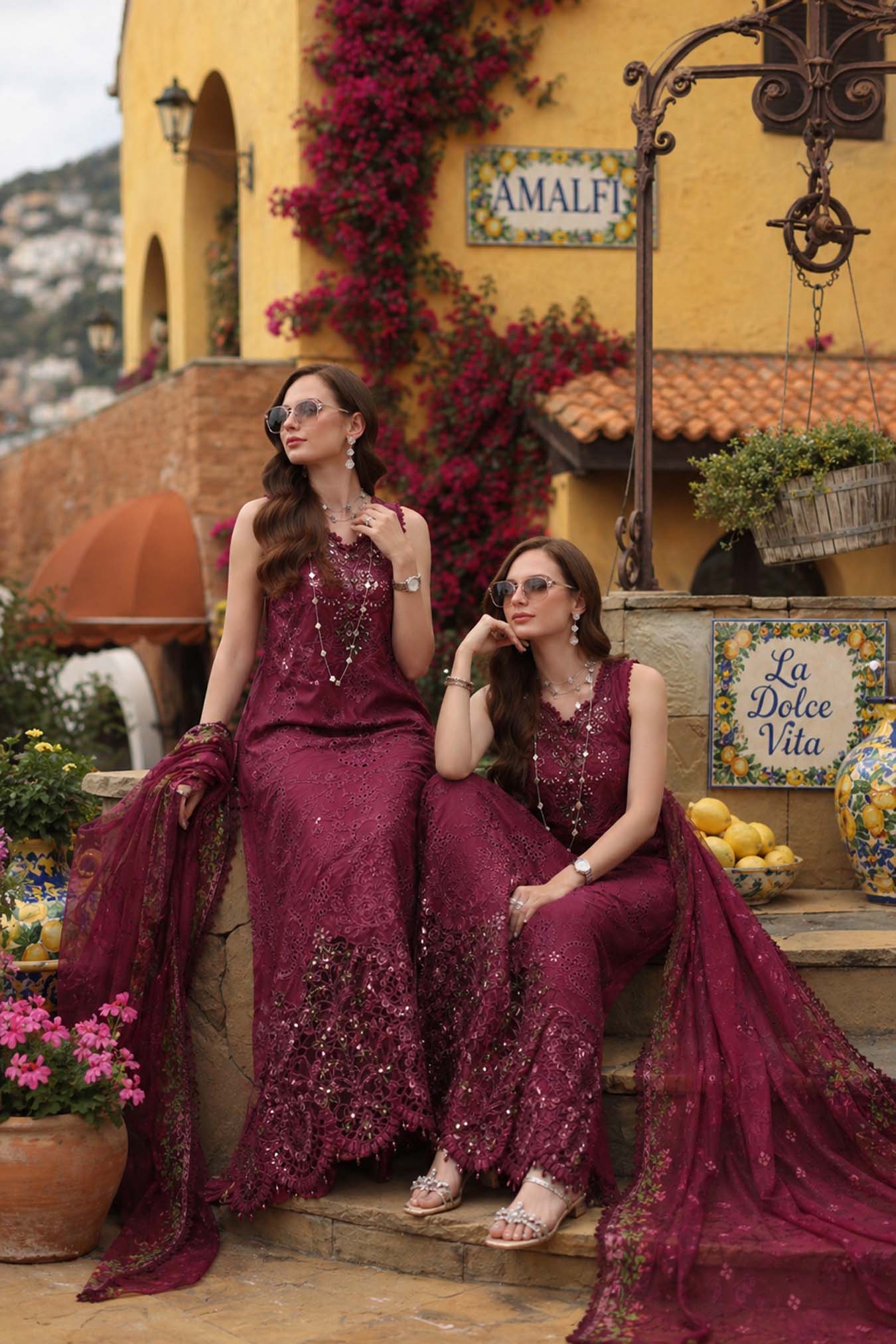 Noor by Saadia Asad | Luxury Eid Schiffli Laserkari 26 | D8 -Rasberry love - by Libasekhas UK - Registered Vendor of : Noor by Saadia Asad - 100% Original Designer Dress
