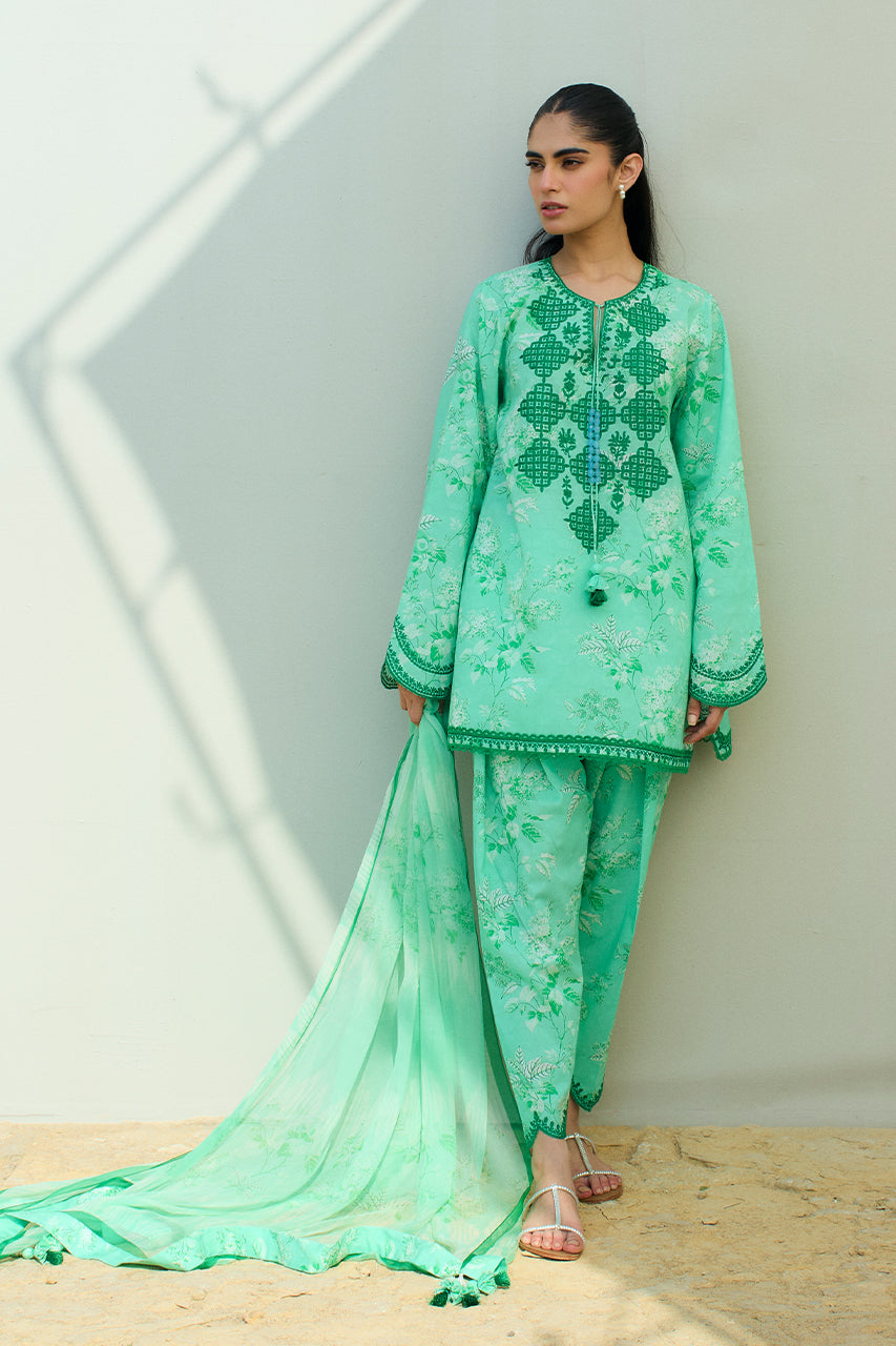 Sania Maskatiya | Luxury Lawn 25 | Azur (B) - by Libasekhas UK - Registered Vendor of : Sania Maskatiya - 100% Original Designer Dress