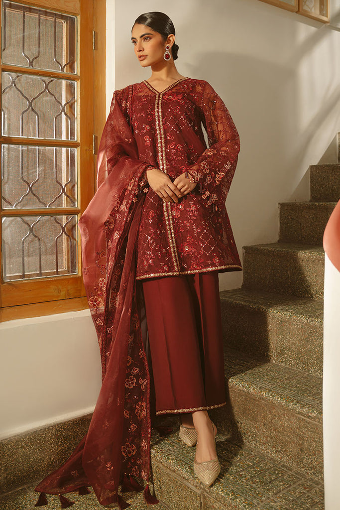 Cross Stitch | Luxe Atelier 25 | MERLOT MUSE - by - Libasekhas UK - Registered Vendor of : Cross Stitch - 100% Original Designer Dresss