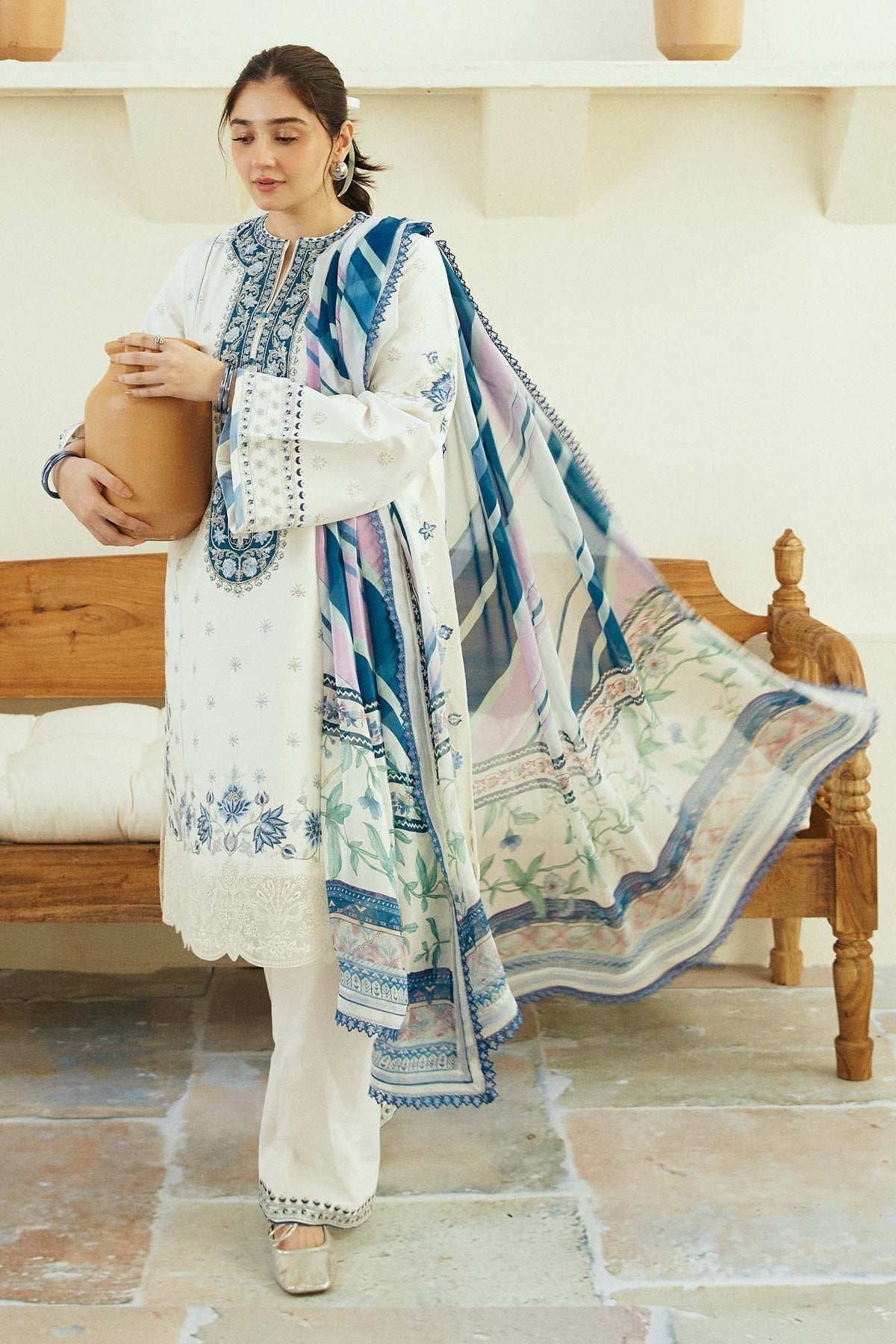 Zara Shahjahan | Coco Lawn Eid Edit 24 | IVORY-D4 - by - Libasekhas UK - Registered Vendor of : Zara Shahjahan - 100% Original Designer Dresss