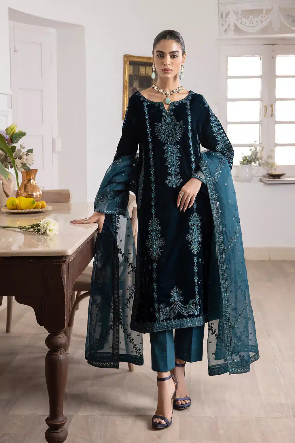 Iznik | Festive Velvet 23 | IV-21 LEHJA - by - Libasekhas UK - Registered Vendor of : Iznik - 100% Original Designer Dresss