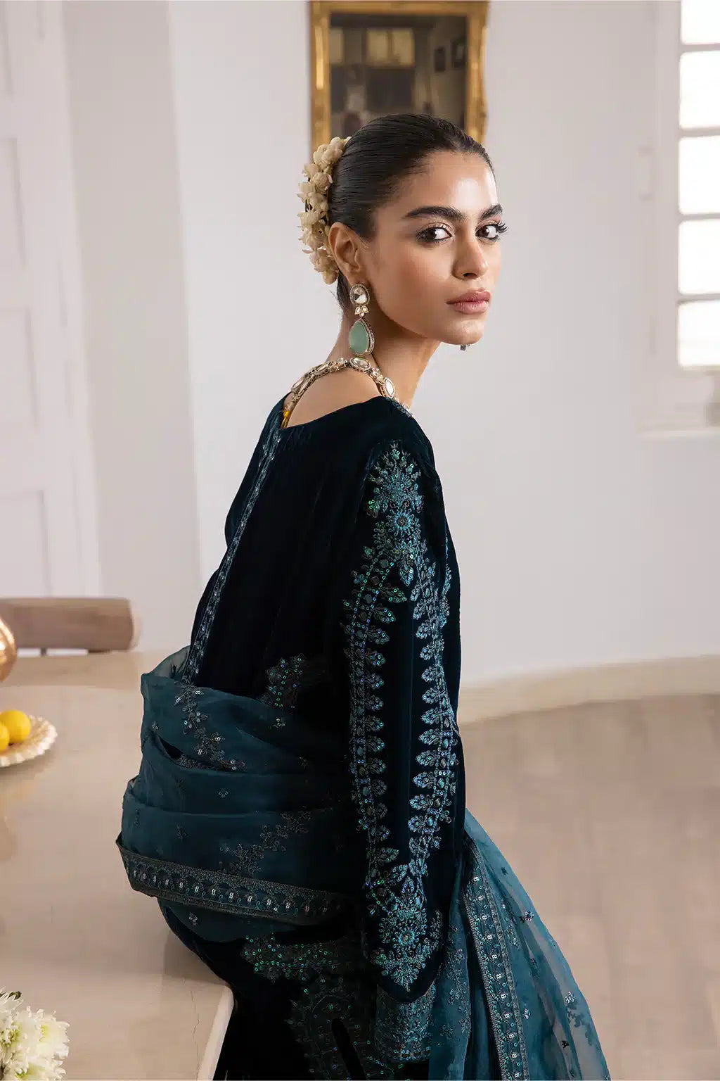 Iznik | Festive Velvet 23 | IV-21 LEHJA - by - Libasekhas UK - Registered Vendor of : Iznik - 100% Original Designer Dresss