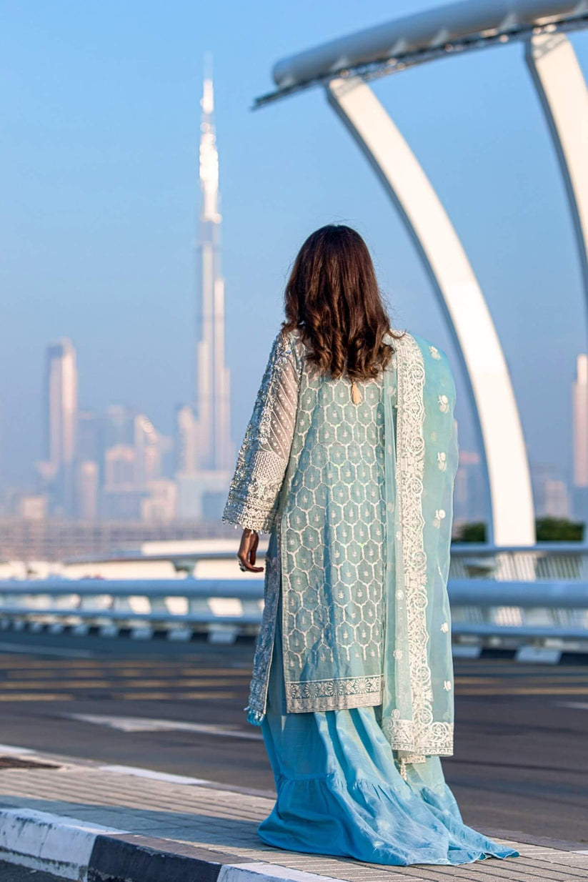 Kara | Kamdani Festive Collection | Icy Cascade - by - Libasekhas UK - Registered Vendor of : Kara - 100% Original Designer Dresss
