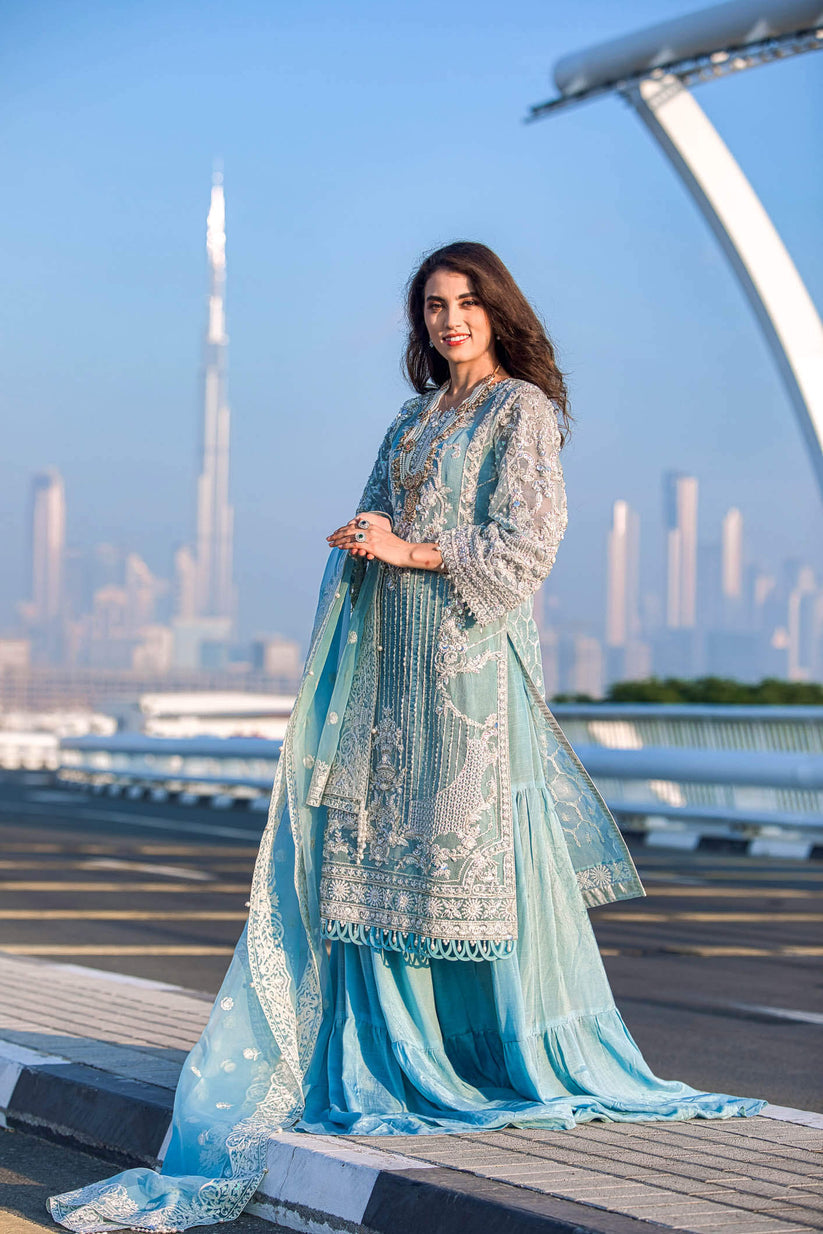 Kara | Kamdani Festive Collection | Icy Cascade - by - Libasekhas UK - Registered Vendor of : Kara - 100% Original Designer Dresss