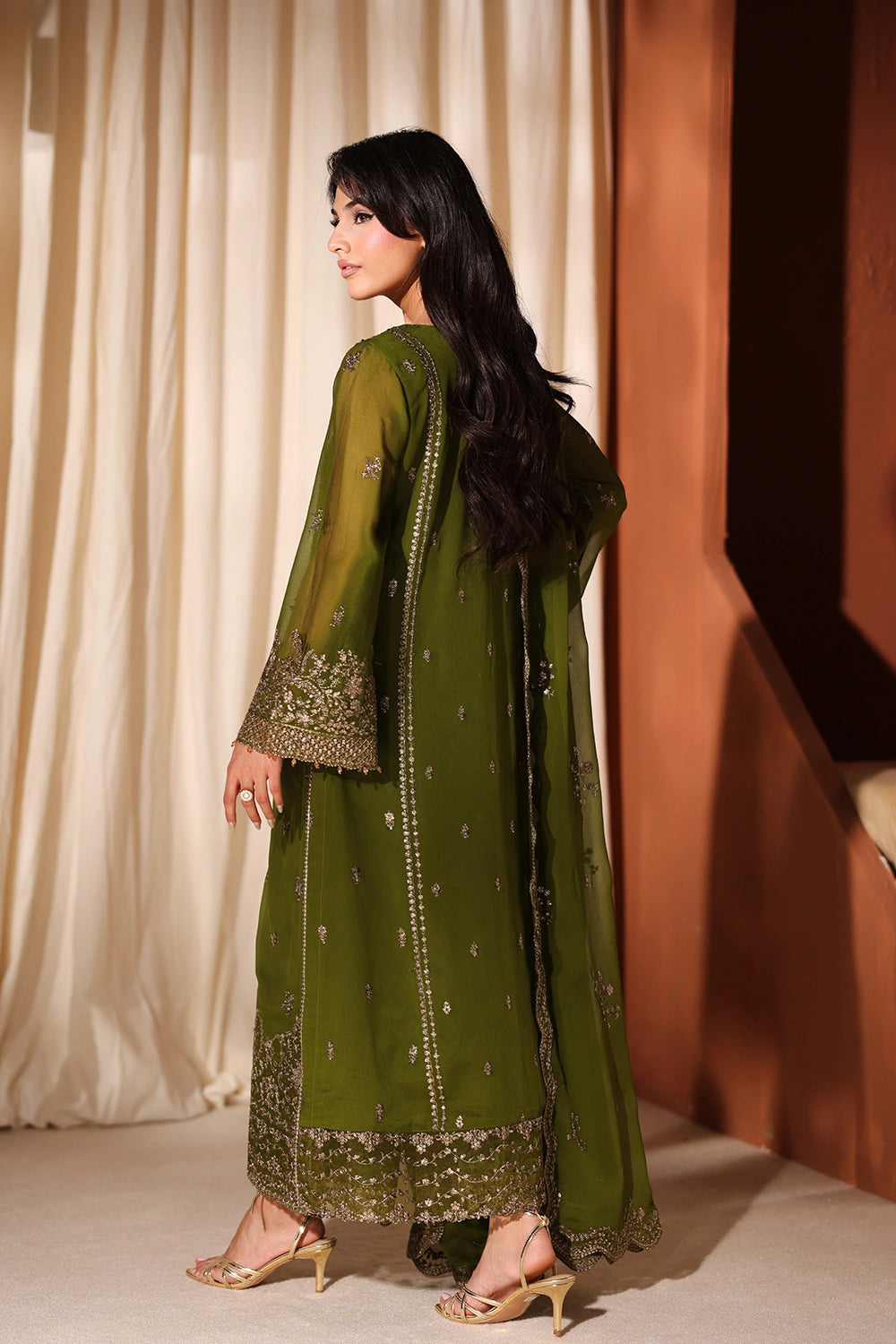 Azure | Azure Luxe | Imperial Olive - by Libasekhas UK - Registered Vendor of : Azure - 100% Original Designer Dress