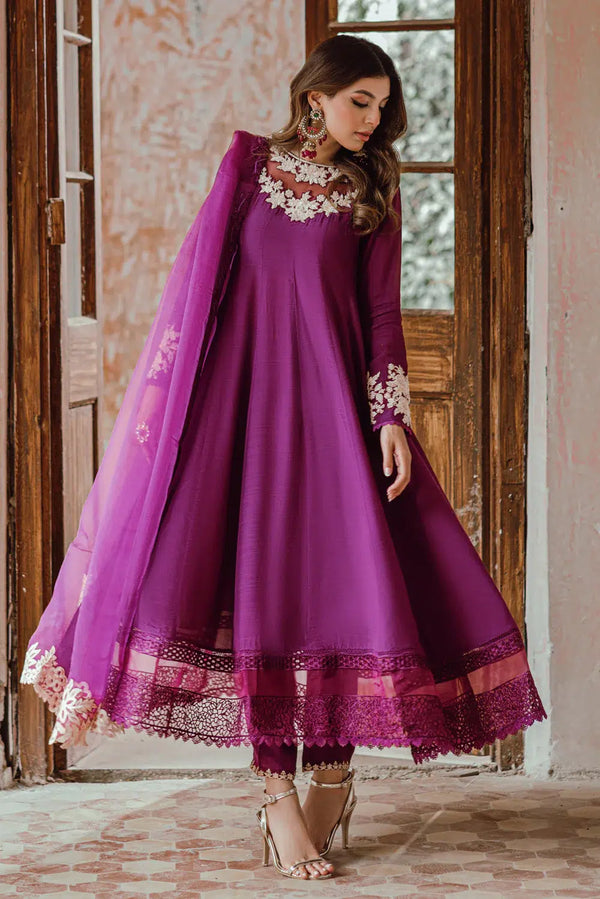 Azure | Embroidered Formals | Imperial Plum - by - Libasekhas UK - Registered Vendor of : Azure - 100% Original Designer Dresss