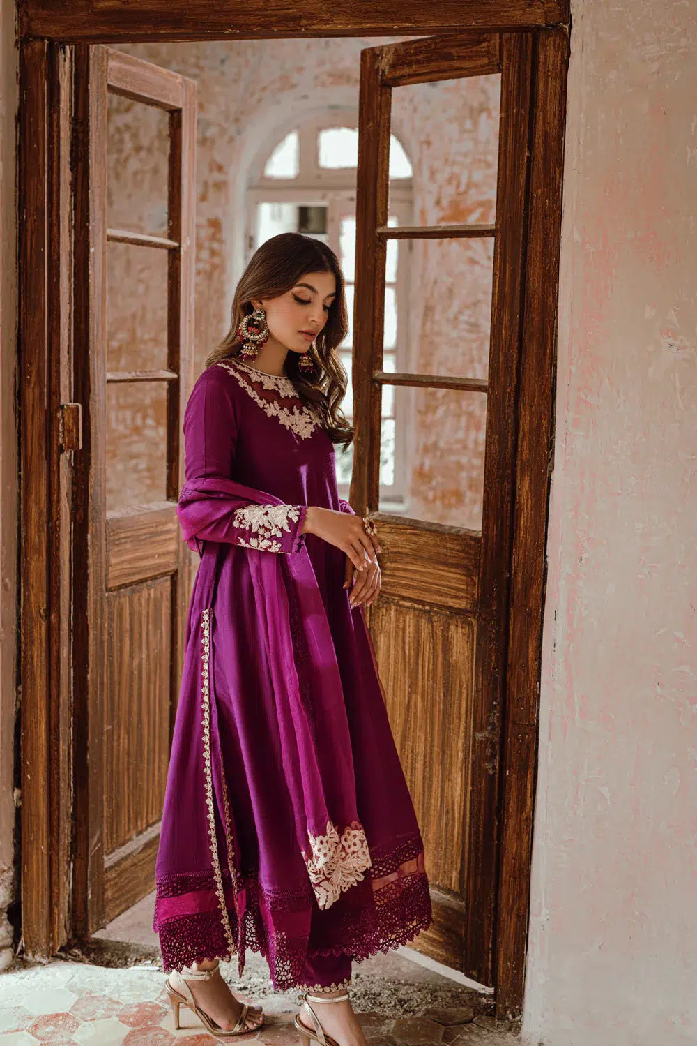 Azure | Embroidered Formals | Imperial Plum - by - Libasekhas UK - Registered Vendor of : Azure - 100% Original Designer Dresss