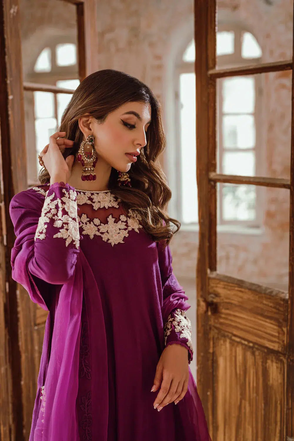 Azure | Embroidered Formals | Imperial Plum - by - Libasekhas UK - Registered Vendor of : Azure - 100% Original Designer Dresss