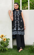 Asifa and Nabeel | Eden Cambric 25 | Ink Blossom ECU25-02 - by Libasekhas UK - Registered Vendor of : Asifa and Nabeel - 100% Original Designer Dress