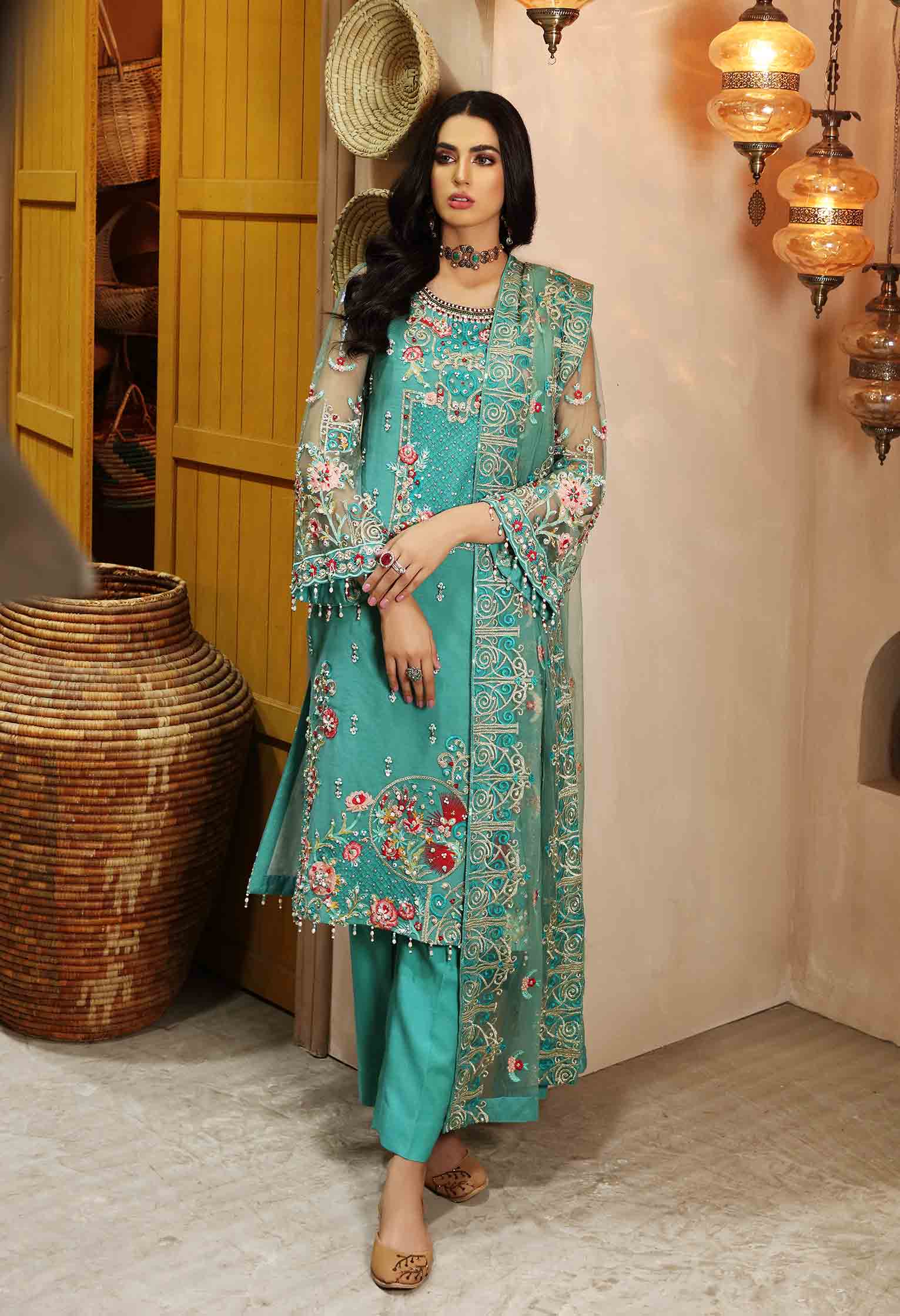Waqas Shah | Ishq Naama | IVORY SAWN - by - Libasekhas UK - Registered Vendor of : Waqas Shah - 100% Original Designer Dresss