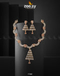Italian Zircon Necklace - by - Libasekhas UK - Registered Vendor of : Zeesy - 100% Original Designer Dresss