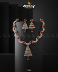 Italian Zircon Necklace - by - Libasekhas UK - Registered Vendor of : Zeesy - 100% Original Designer Dresss