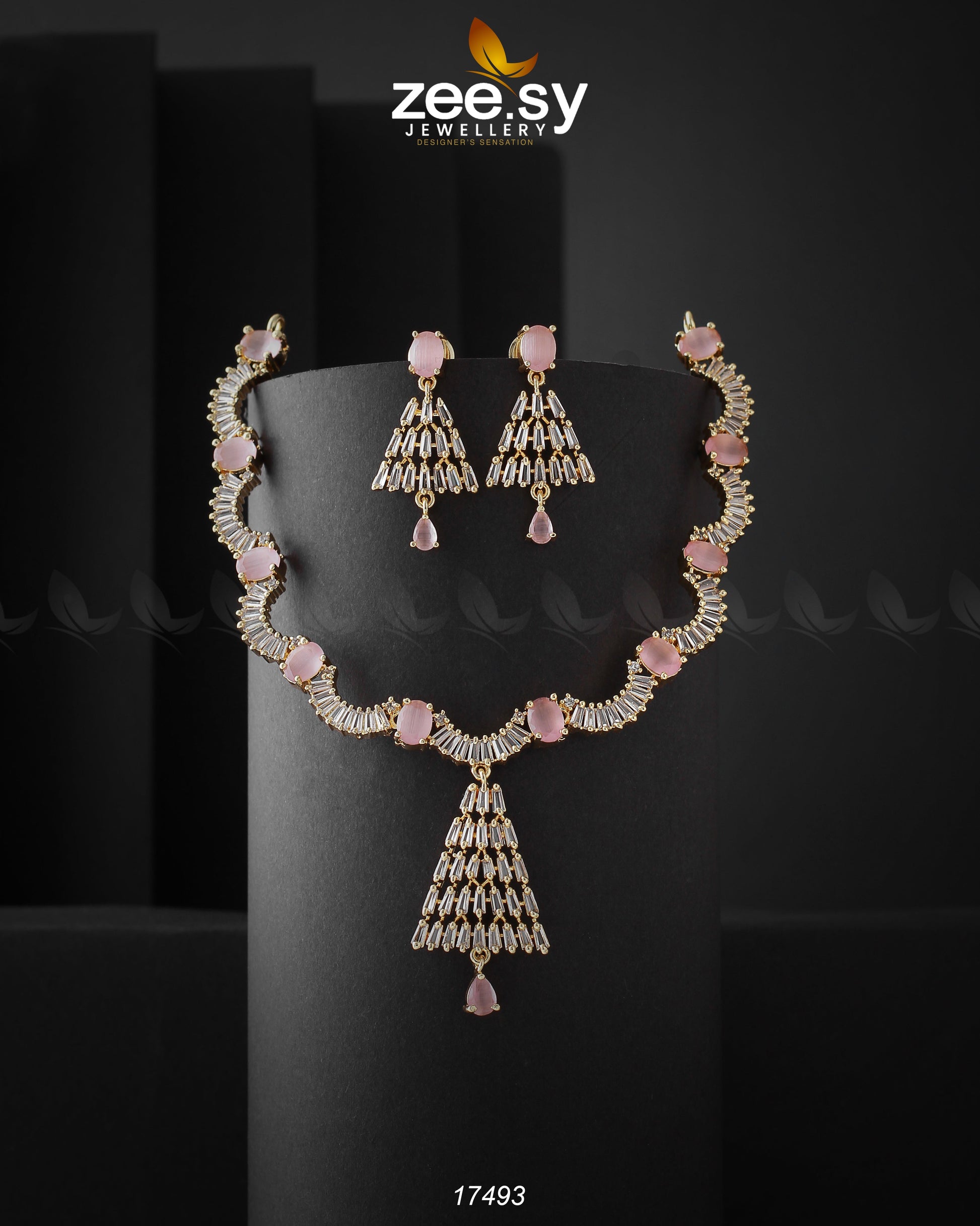 Italian Zircon Necklace - by - Libasekhas UK - Registered Vendor of : Zeesy - 100% Original Designer Dresss