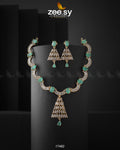 Italian Zircon Necklace - by - Libasekhas UK - Registered Vendor of : Zeesy - 100% Original Designer Dresss