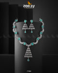 Italian Zircon Necklace - by - Libasekhas UK - Registered Vendor of : Zeesy - 100% Original Designer Dresss