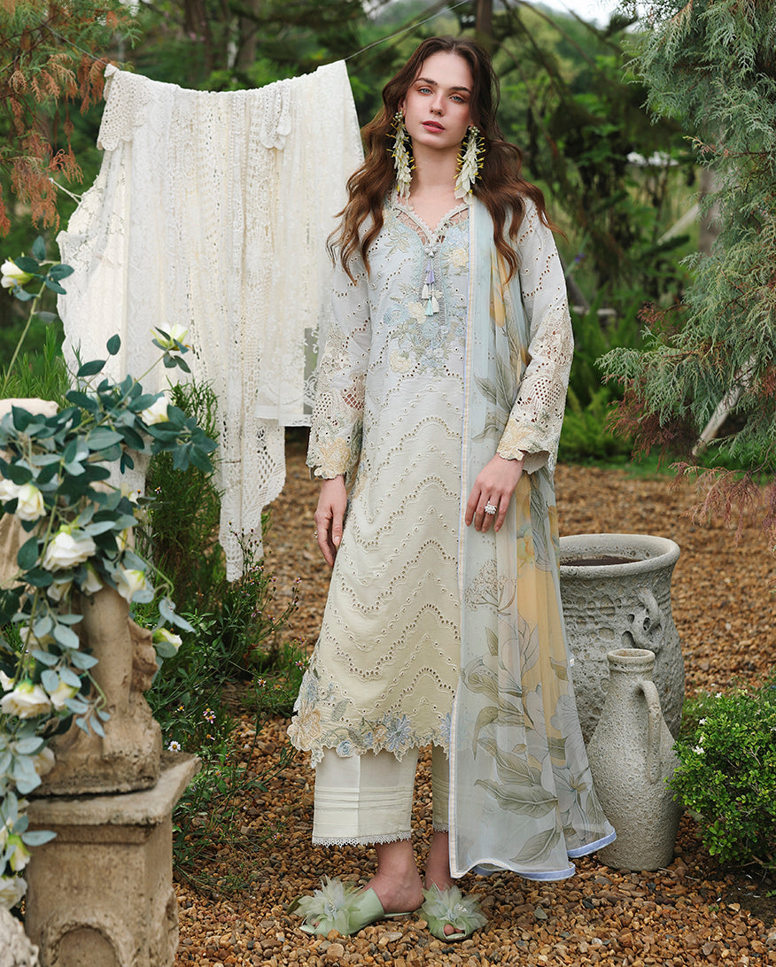 Mushq | The Secret Garden Lawn | Ivory Botanica - by Libasekhas UK - Registered Vendor of : Mushq - 100% Original Designer Dress