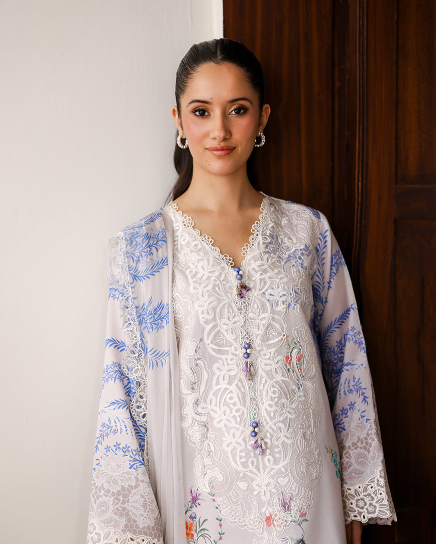 Roheenaz | Sunlit Tales Printed Embroidered Edit | Ivory Gleam - by Libasekhas - Registered Vendor of : Roheenaz - 100% Original Designer Dress