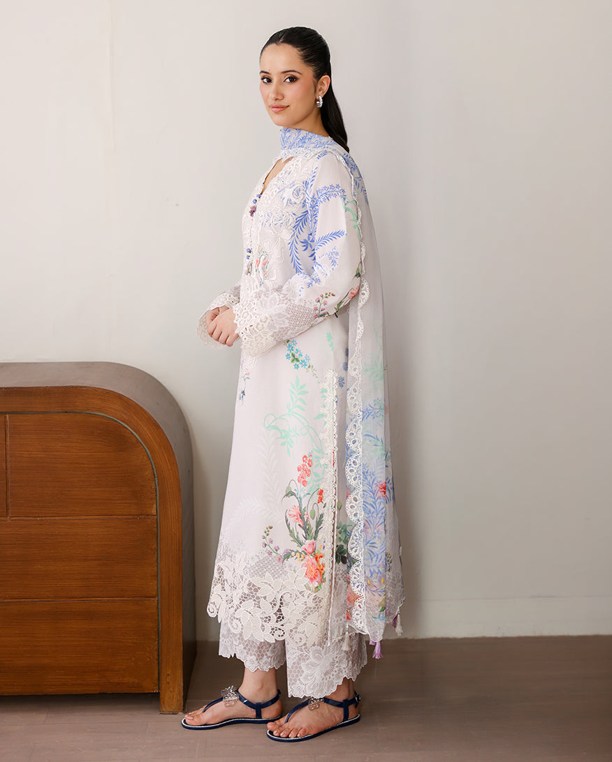 Roheenaz | Sunlit Tales Printed Embroidered Edit | Ivory Gleam - by Libasekhas - Registered Vendor of : Roheenaz - 100% Original Designer Dress