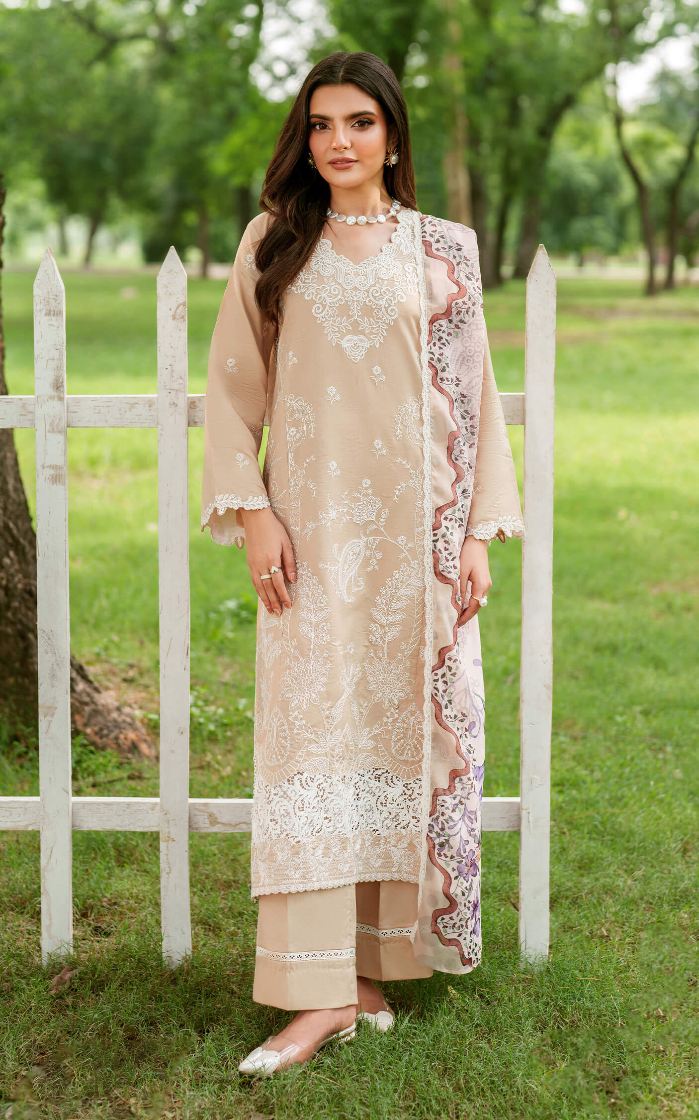 Asifa and Nabeel | Eden Cambric 25 | Ivory Haze ECU25-03 - by Libasekhas UK - Registered Vendor of : Asifa and Nabeel - 100% Original Designer Dress