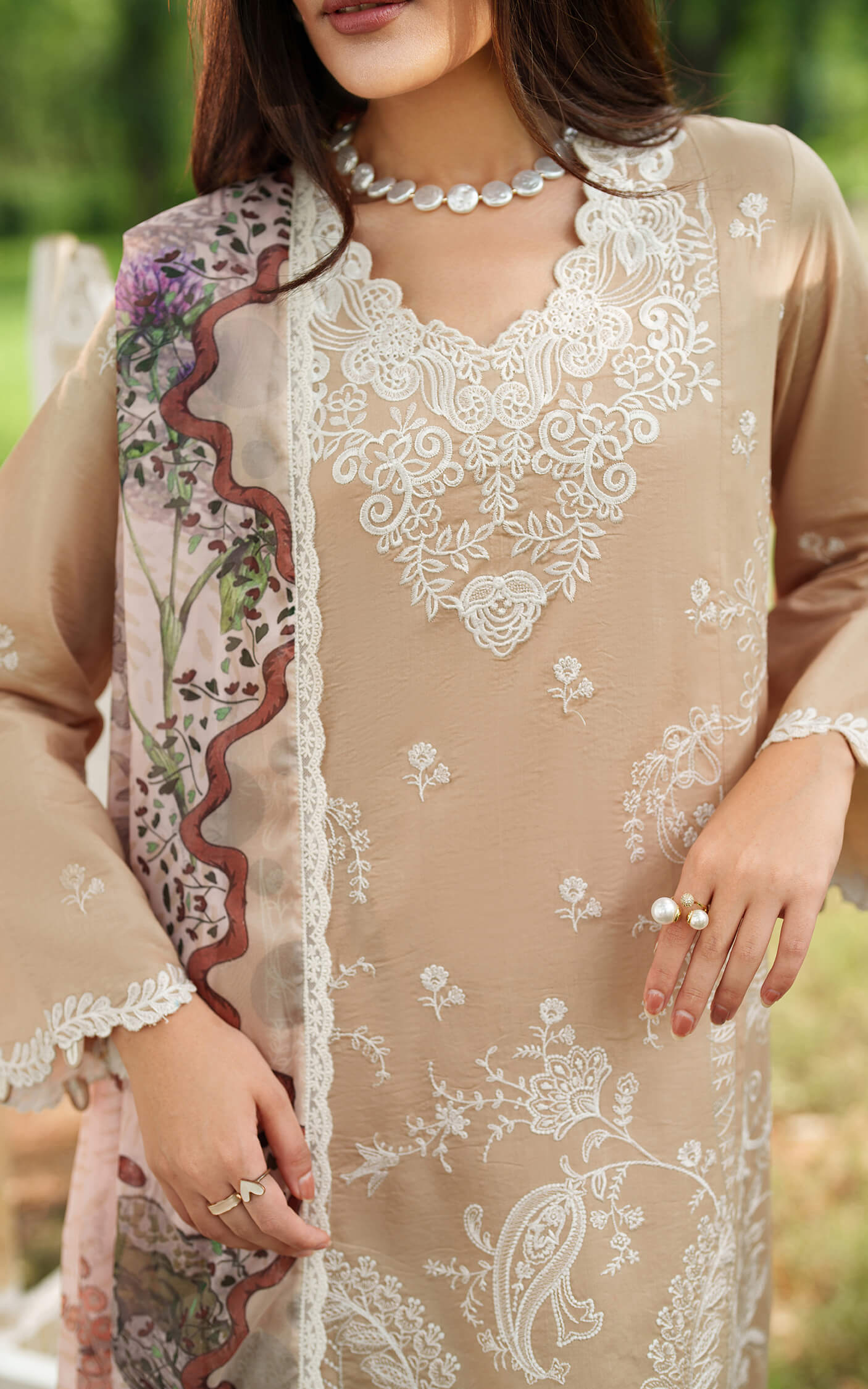 Asifa and Nabeel | Eden Cambric 25 | Ivory Haze ECU25-03 - by Libasekhas UK - Registered Vendor of : Asifa and Nabeel - 100% Original Designer Dress