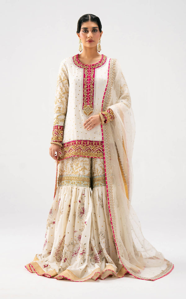 Asifa and Nabeel | Lyle Luxury Formals 25 | Ivory Radiance - by Libasekhas UK - Registered Vendor of : Asifa and Nabeel - 100% Original Designer Dress