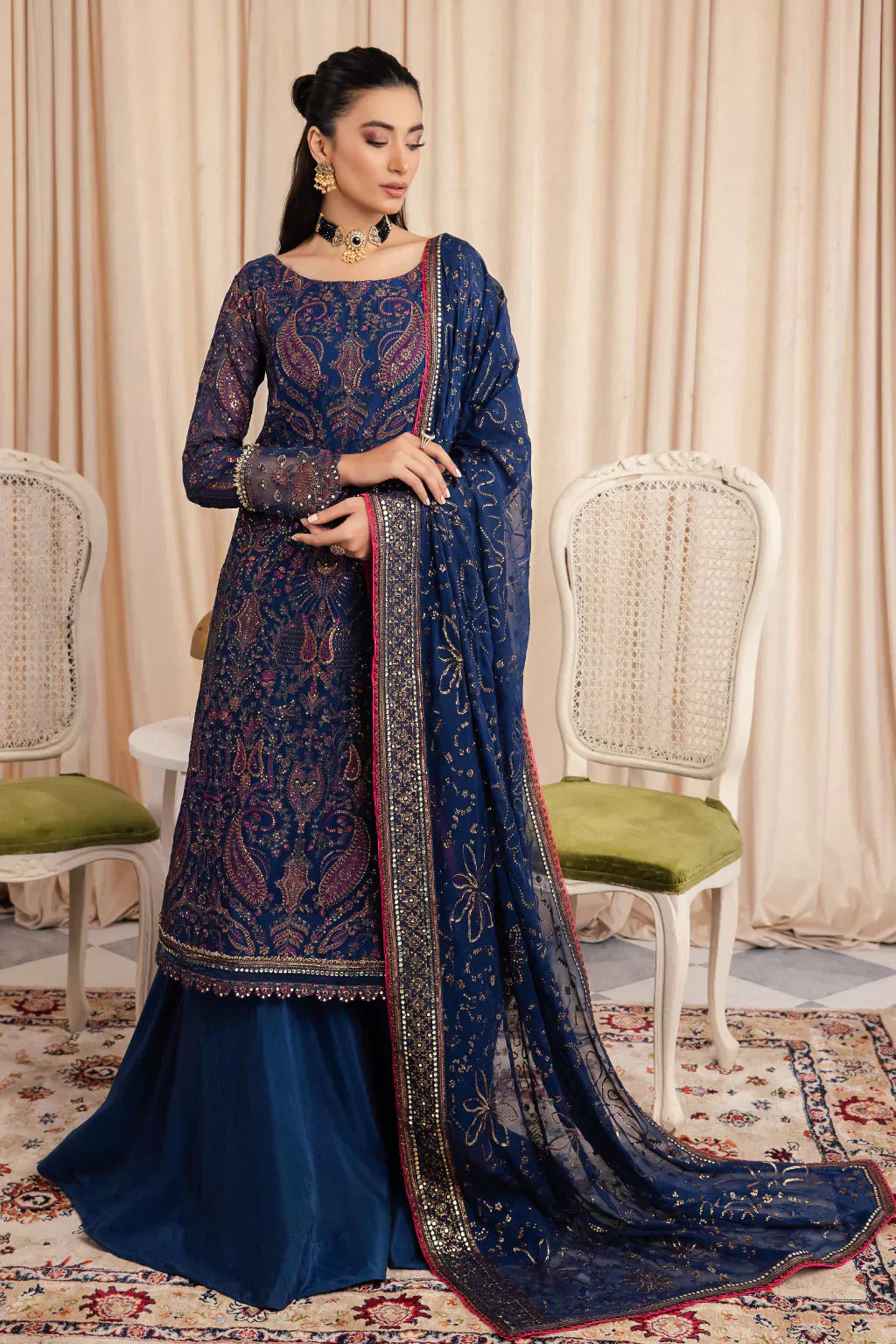 Iznik | Chinnon Chiffon | CC-34 ASHAH - by - Libasekhas UK - Registered Vendor of : Iznik - 100% Original Designer Dresss
