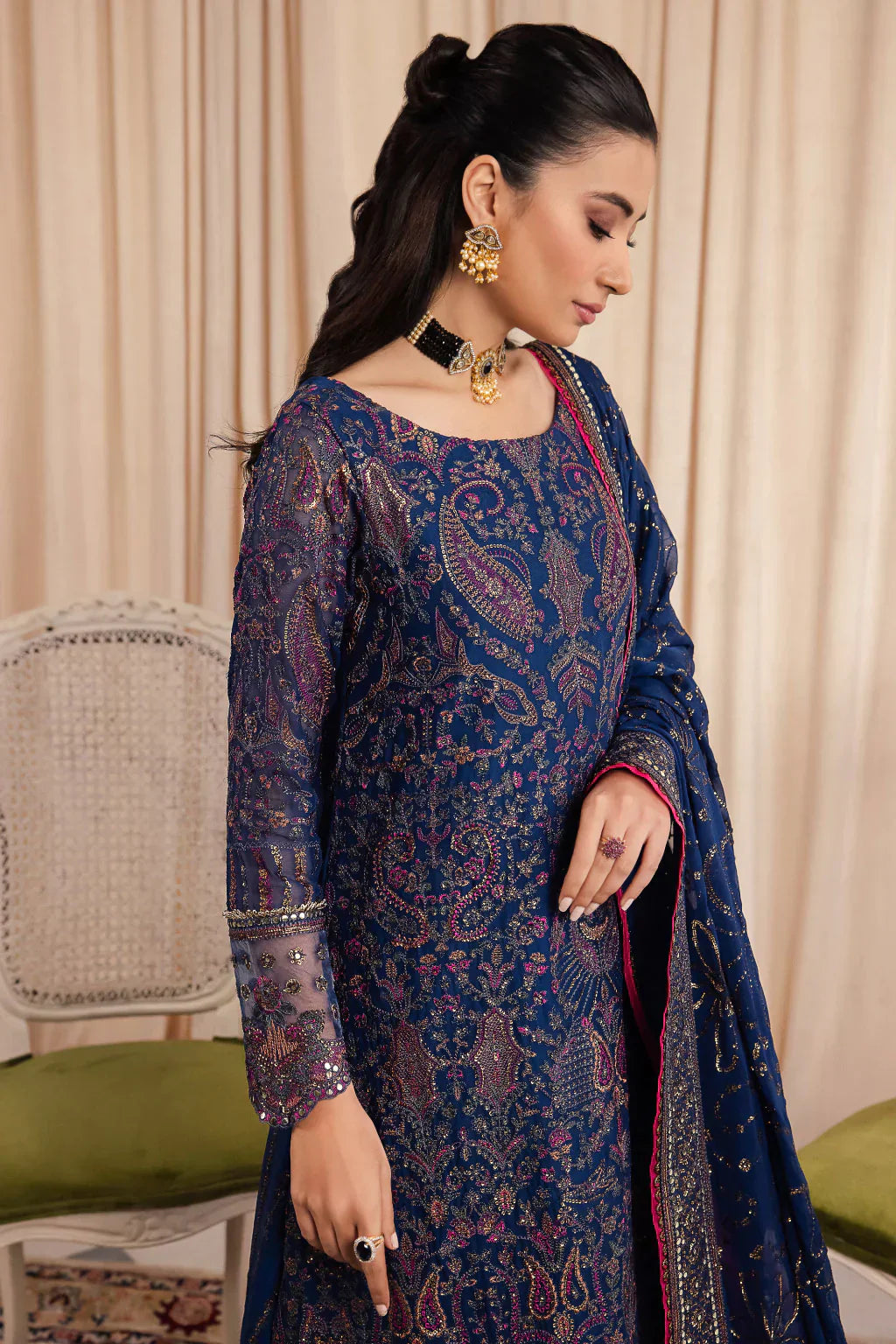 Iznik | Chinnon Chiffon | CC-34 ASHAH - by - Libasekhas UK - Registered Vendor of : Iznik - 100% Original Designer Dresss