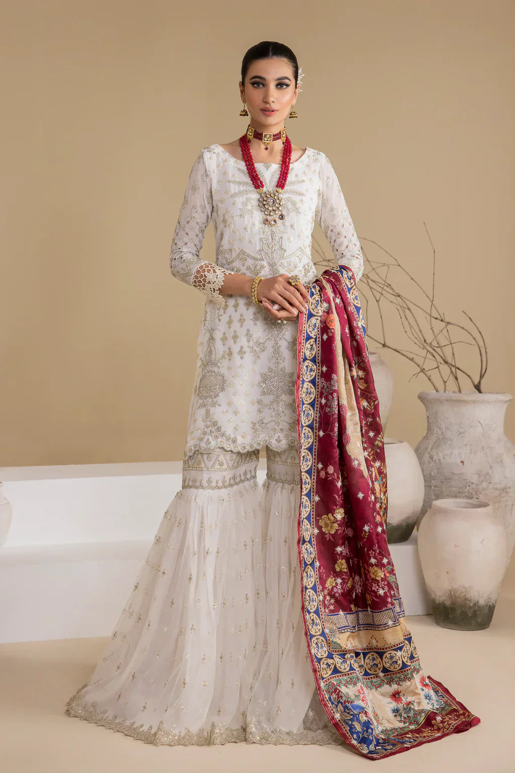 Iznik | Chinnon Chiffon | CC-24 BIANCA - by - Libasekhas UK - Registered Vendor of : Iznik - 100% Original Designer Dresss