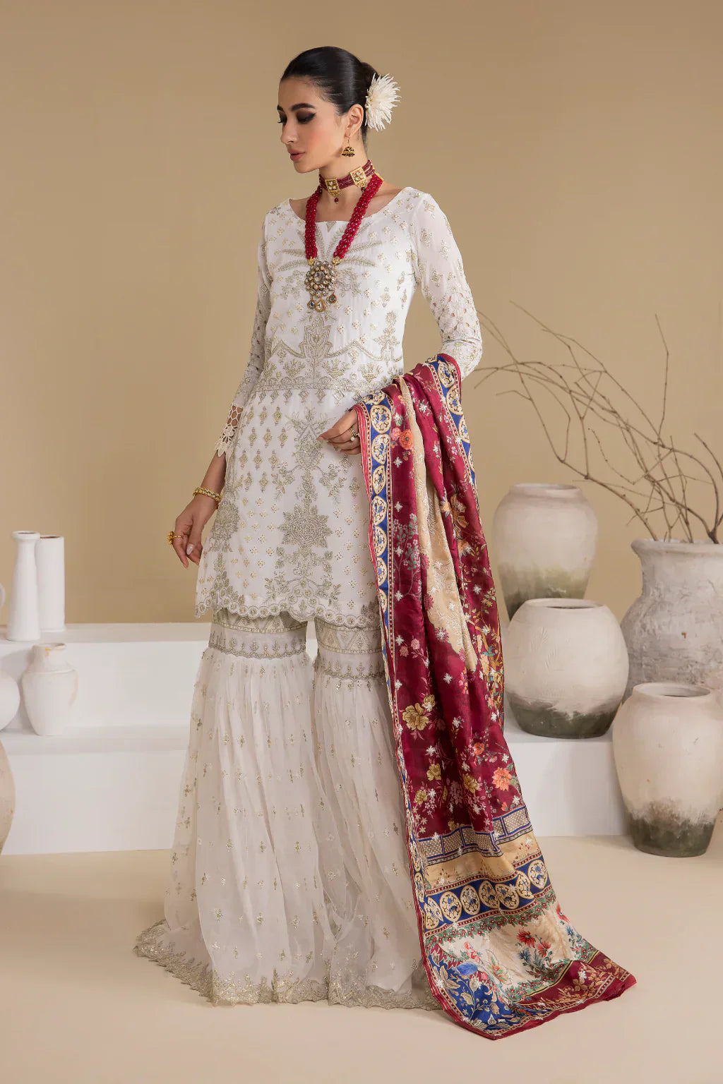 Iznik | Chinnon Chiffon | CC-24 BIANCA - by - Libasekhas UK - Registered Vendor of : Iznik - 100% Original Designer Dresss