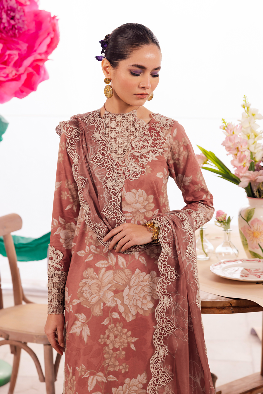 Iznik | Dahlia Embroidered Lawn | DL-12 - by - Libasekhas UK - Registered Vendor of : Iznik - 100% Original Designer Dresss