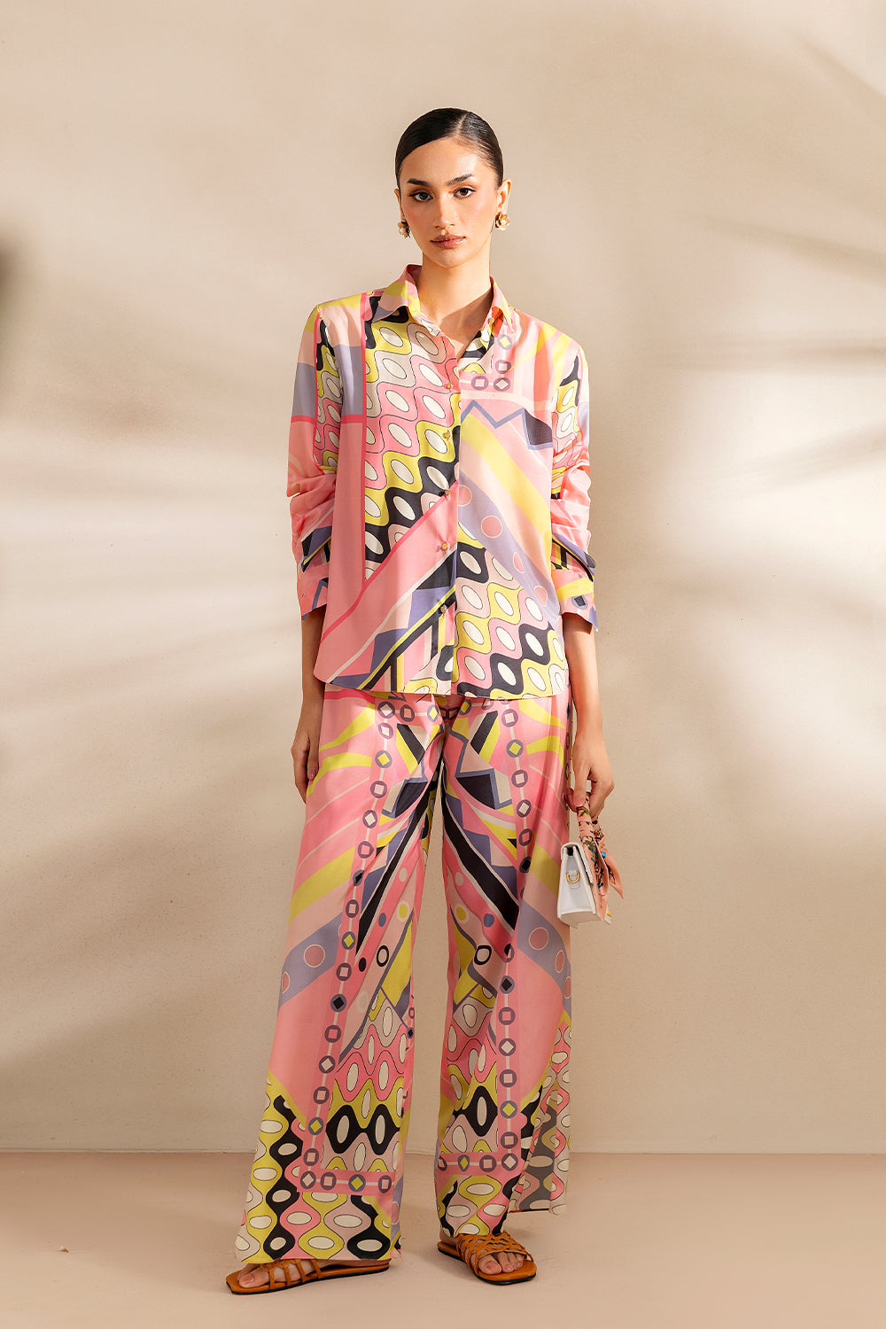 Saira Rizwan | Silk Coords 25 | PEACHY TIDE - SRSP-25-09 - by Libasekhas UK - Registered Vendor of : Saira Rizwan - 100% Original Designer Dress