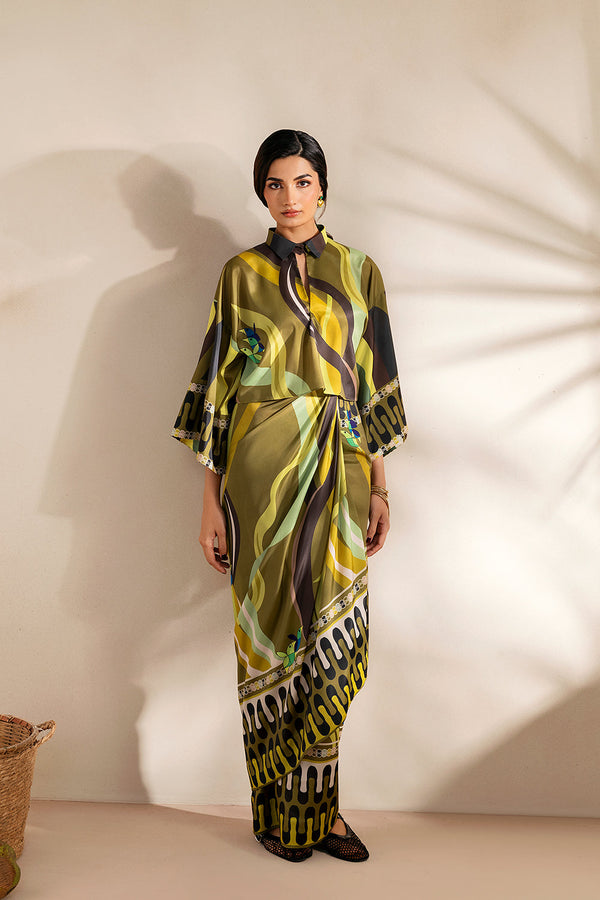Saira Rizwan | Silk Coords 25 | GOLDEN GUAVA - SRSP-25-07 - by Libasekhas UK - Registered Vendor of : Saira Rizwan - 100% Original Designer Dress