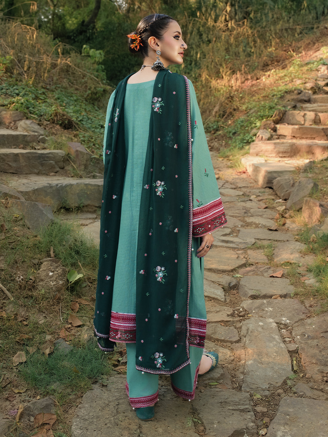 Hemstitch | The Garden Lawn | Jade - by Libasekhas UK - Registered Vendor of : Hemstitch - 100% Original Designer Dress