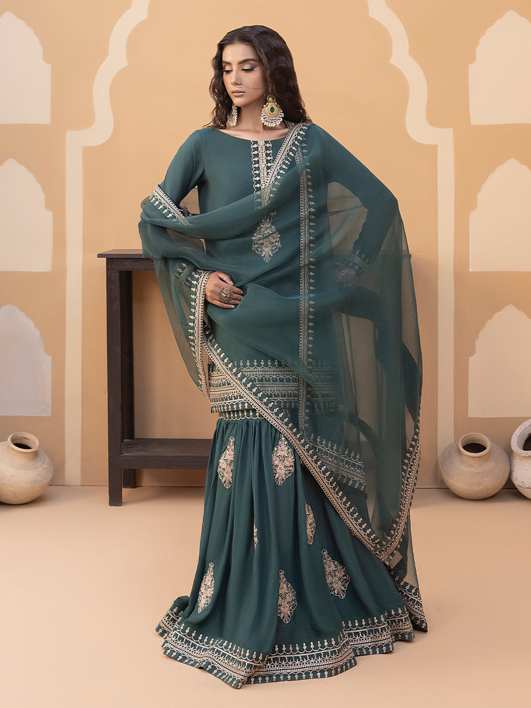 Hem Stitch | Raw Silk Edit 25 | Jasmine - by - Libasekhas UK - Registered Vendor of : Hemstitch - 100% Original Designer Dresss