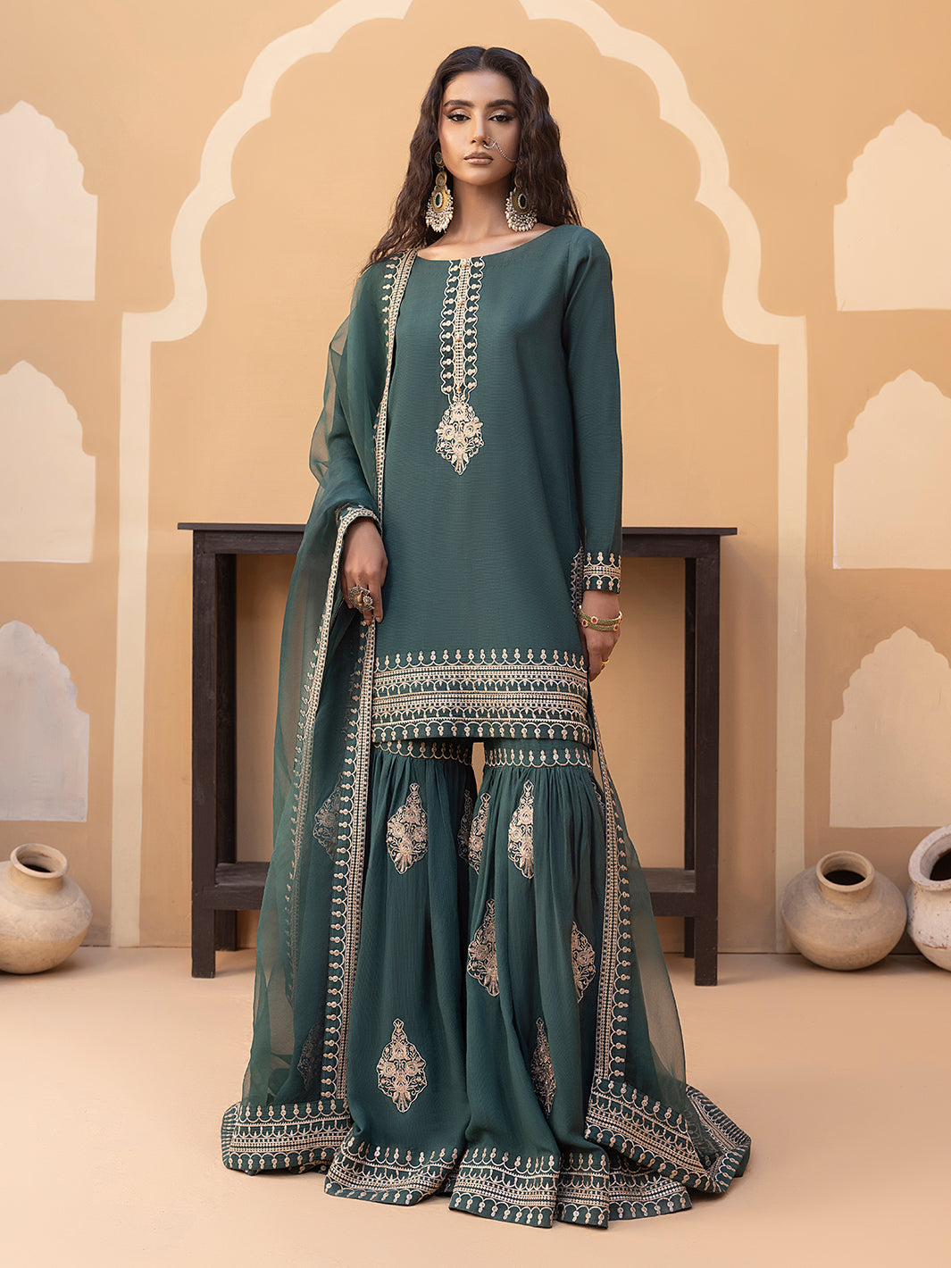 Hem Stitch | Raw Silk Edit 25 | Jasmine - by - Libasekhas UK - Registered Vendor of : Hemstitch - 100% Original Designer Dresss