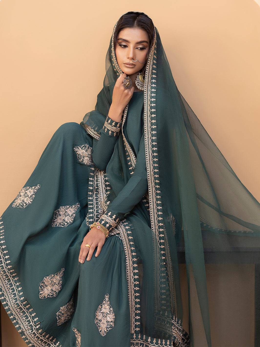 Hem Stitch | Raw Silk Edit 25 | Jasmine - by - Libasekhas UK - Registered Vendor of : Hemstitch - 100% Original Designer Dresss