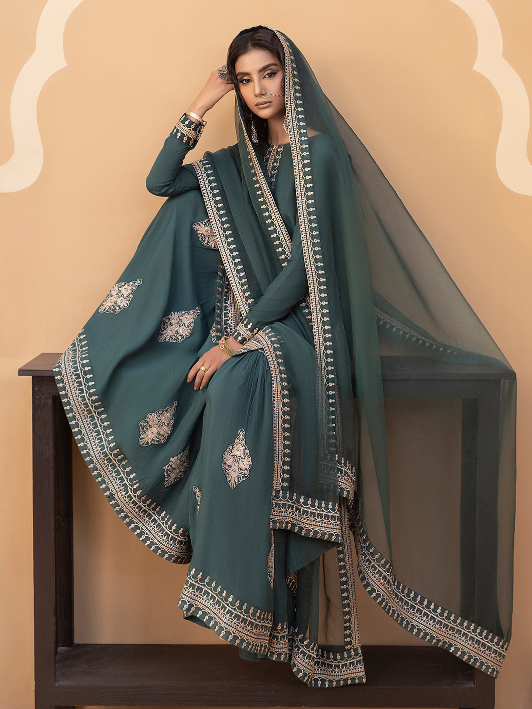 Hem Stitch | Raw Silk Edit 25 | Jasmine - by - Libasekhas UK - Registered Vendor of : Hemstitch - 100% Original Designer Dresss