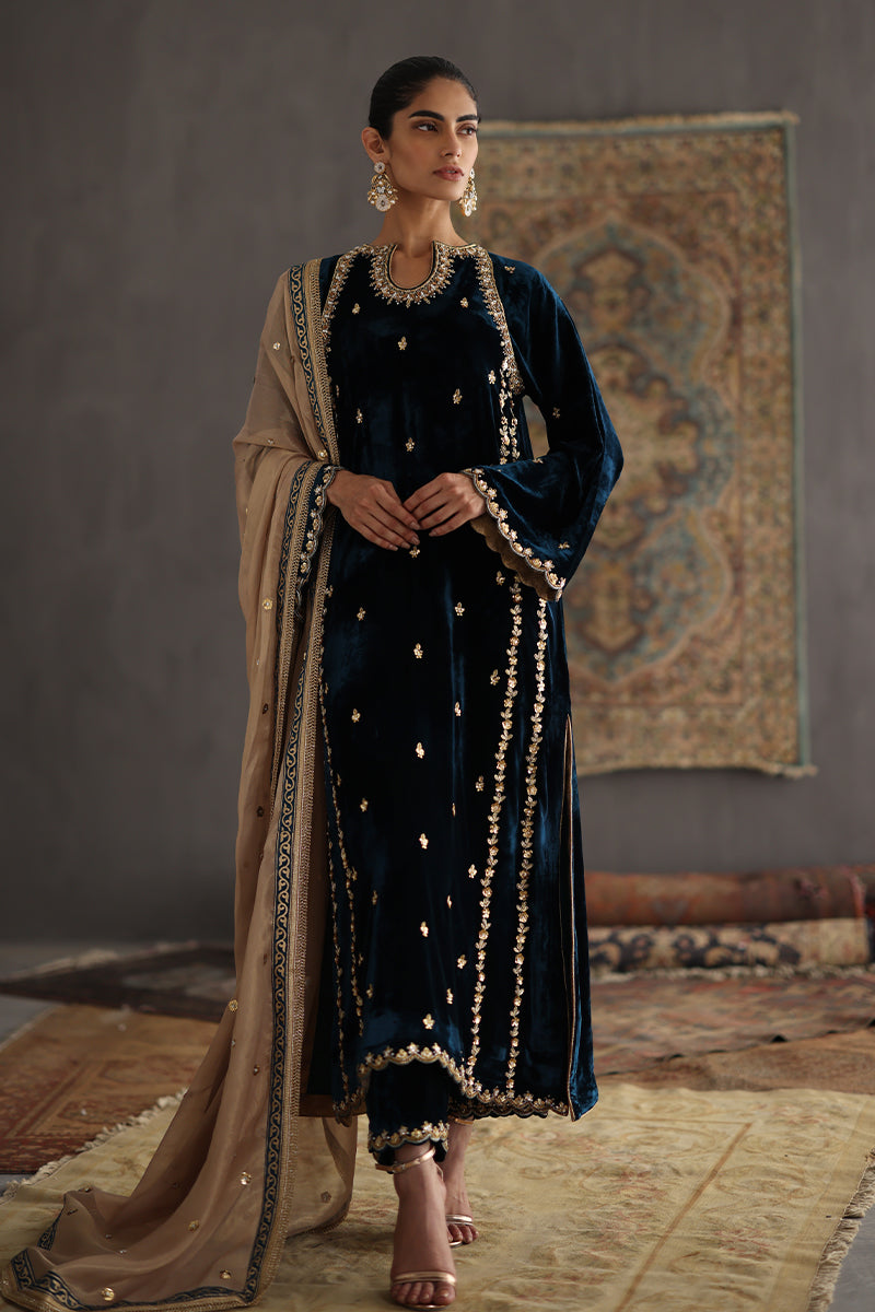 Sana Abbas | Velvet Formals | JOLINE - by - Libasekhas UK - Registered Vendor of : Sana Abbas - 100% Original Designer Dresss