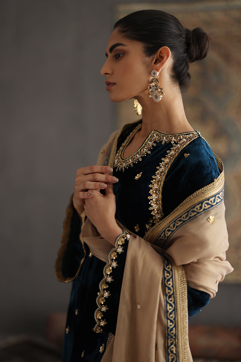 Sana Abbas | Velvet Formals | JOLINE - by - Libasekhas UK - Registered Vendor of : Sana Abbas - 100% Original Designer Dresss