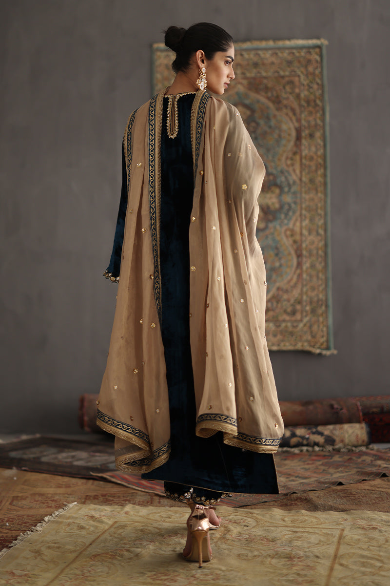 Sana Abbas | Velvet Formals | JOLINE - by - Libasekhas UK - Registered Vendor of : Sana Abbas - 100% Original Designer Dresss