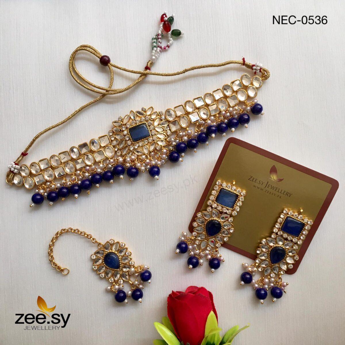 Kundan Necklace-0536 - by - Libasekhas UK - Registered Vendor of : Zeesy - 100% Original Designer Dresss