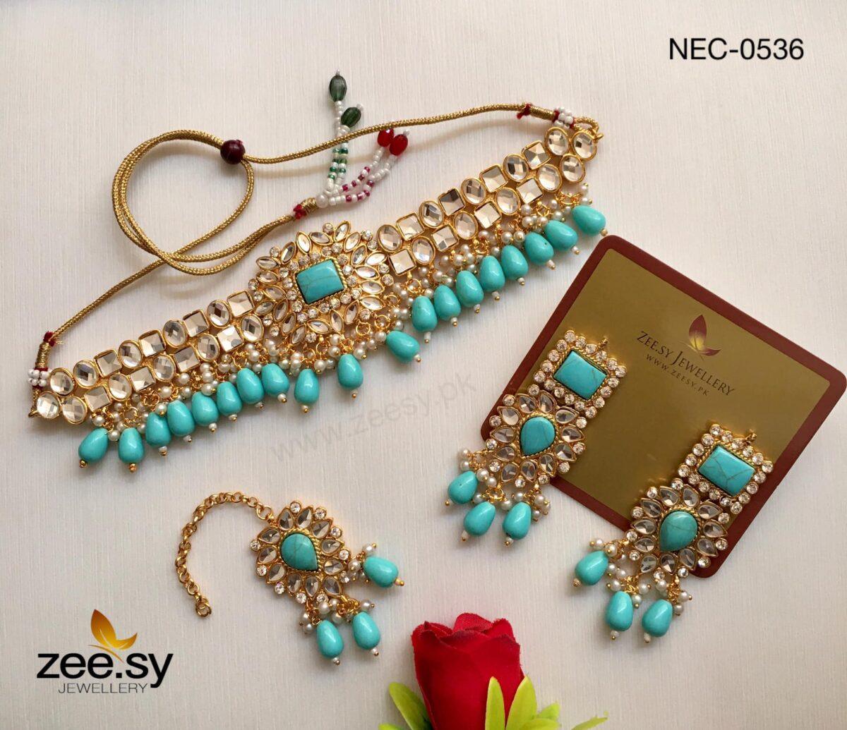 Kundan Necklace-0536 - by - Libasekhas UK - Registered Vendor of : Zeesy - 100% Original Designer Dresss