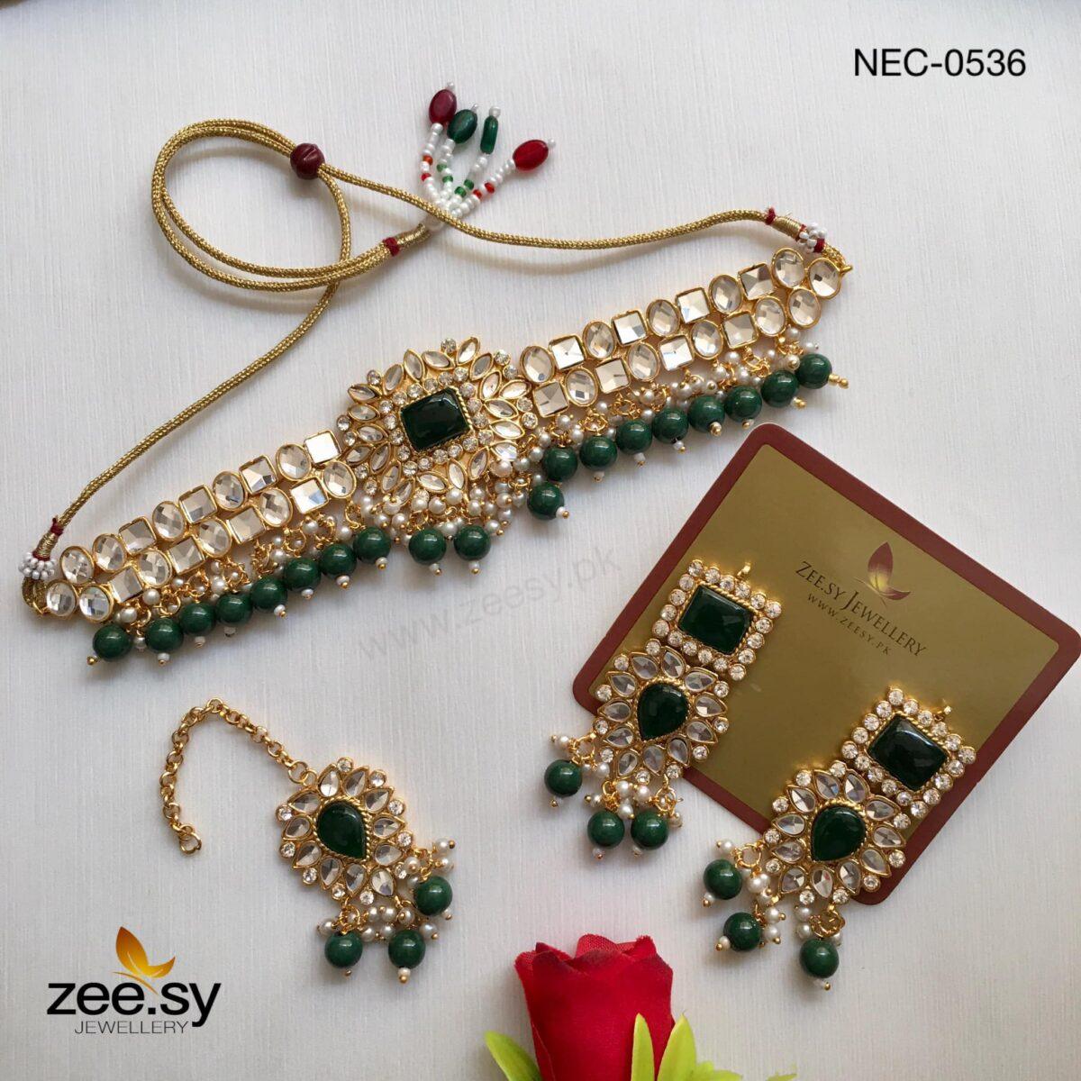 Kundan Necklace-0536 - by - Libasekhas UK - Registered Vendor of : Zeesy - 100% Original Designer Dresss