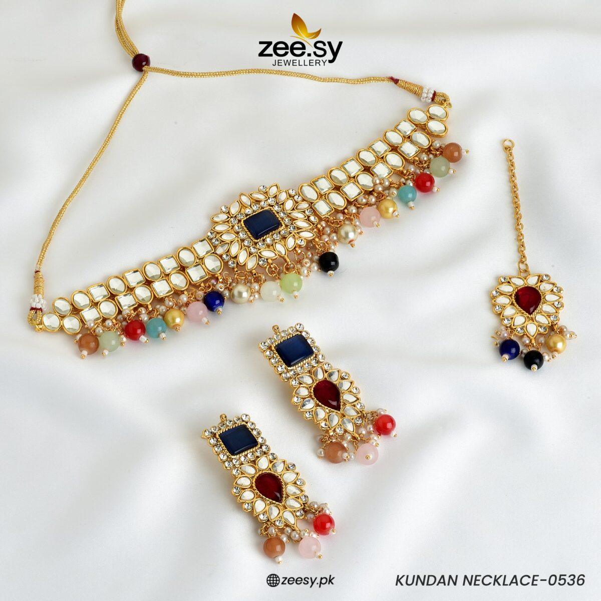 Kundan Necklace-0536 - by - Libasekhas UK - Registered Vendor of : Zeesy - 100% Original Designer Dresss