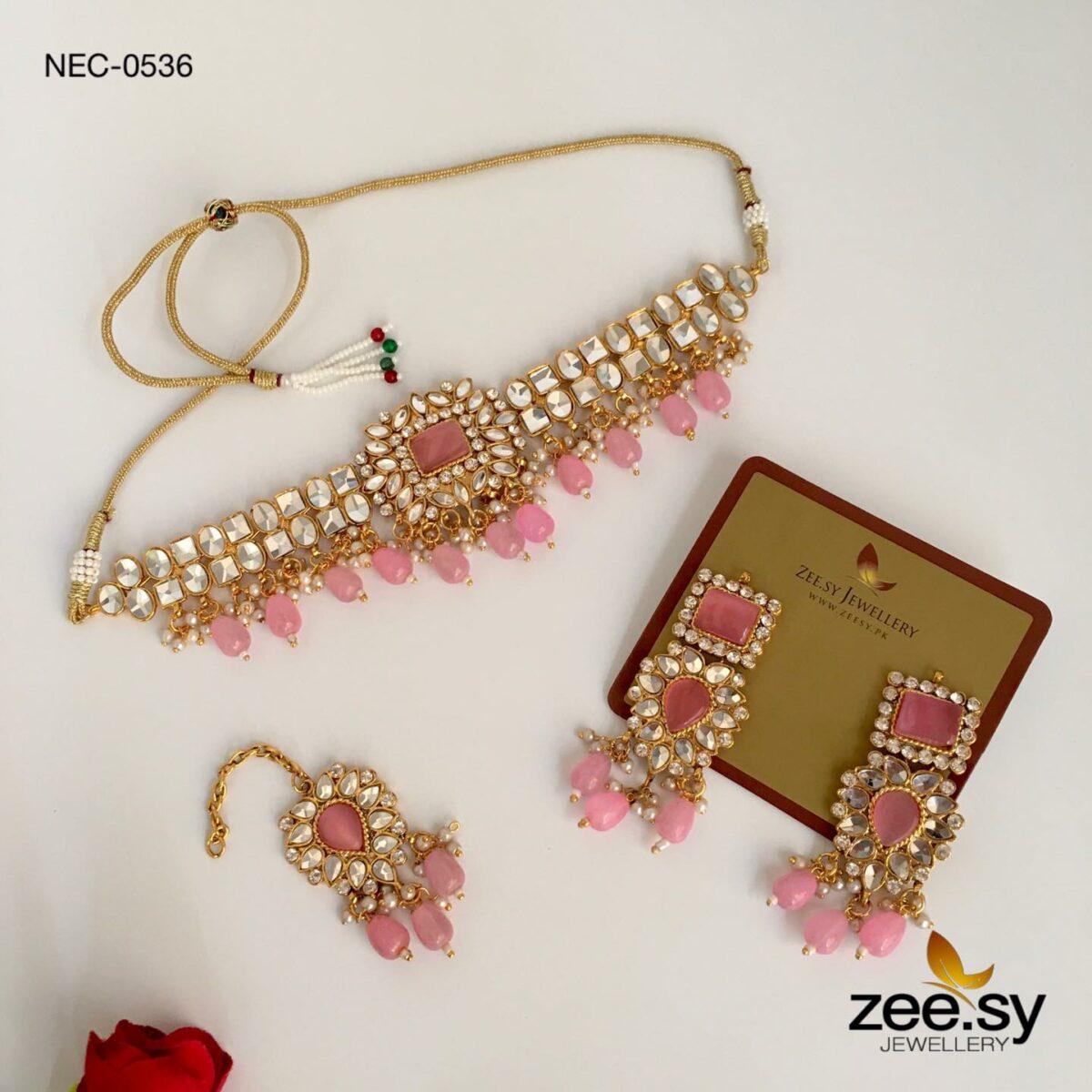 Kundan Necklace-0536 - by - Libasekhas UK - Registered Vendor of : Zeesy - 100% Original Designer Dresss