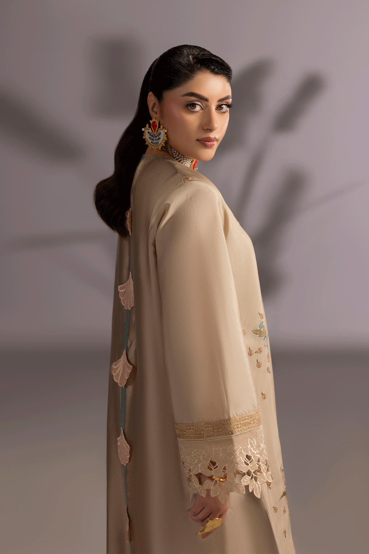 Erum Khan | Summer Whisper | Golden Crown - by Libasekhas UK - Registered Vendor of : Erum Khan - 100% Original Designer Dress
