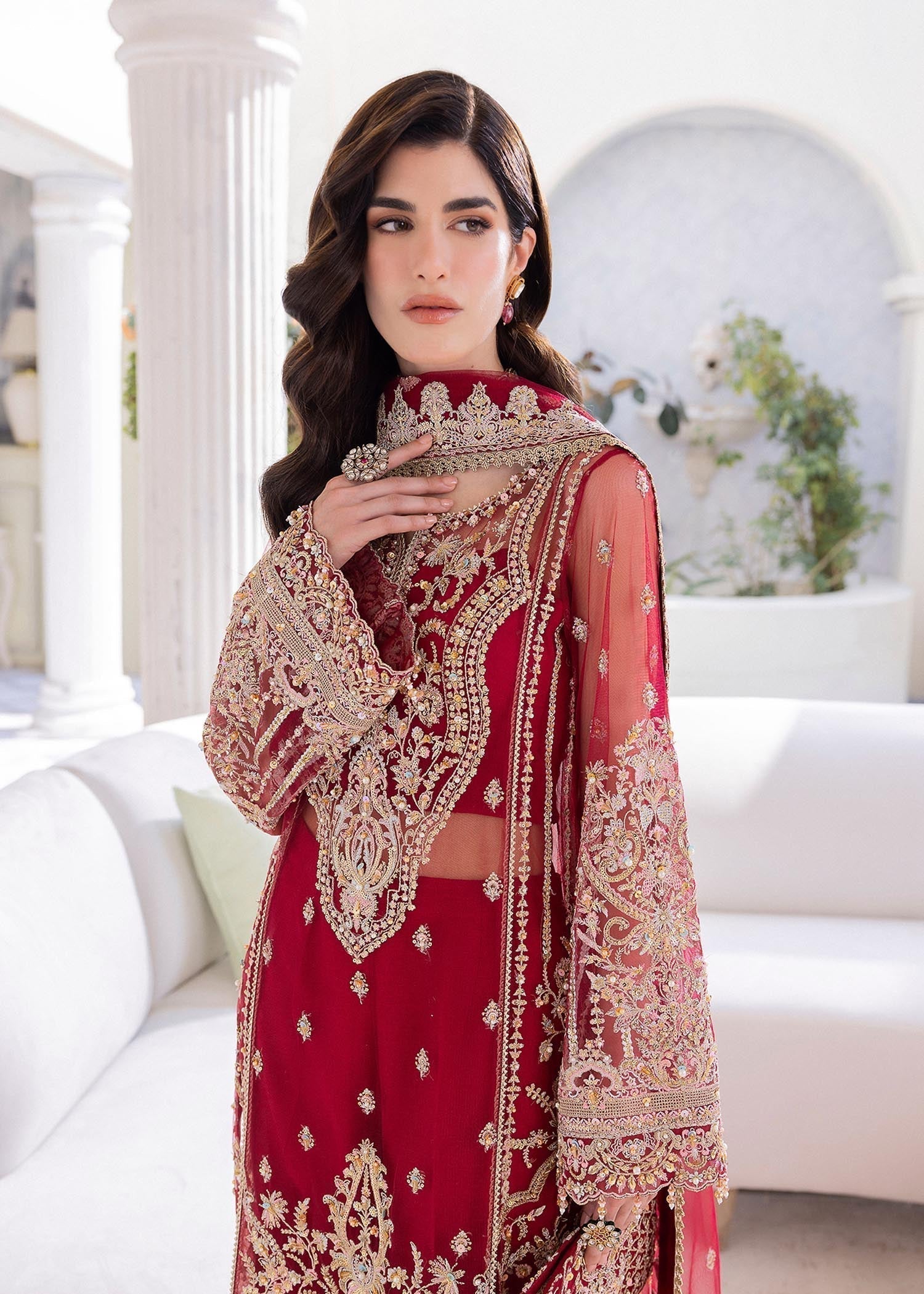 Kanwal Malik | Mirha Wedding Formals | Crimson - by - Libasekhas UK - Registered Vendor of : Kanwal Malik - 100% Original Designer Dresss