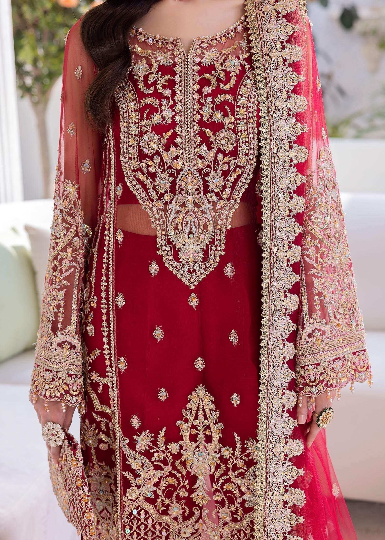 Kanwal Malik | Mirha Wedding Formals | Crimson - by - Libasekhas UK - Registered Vendor of : Kanwal Malik - 100% Original Designer Dresss