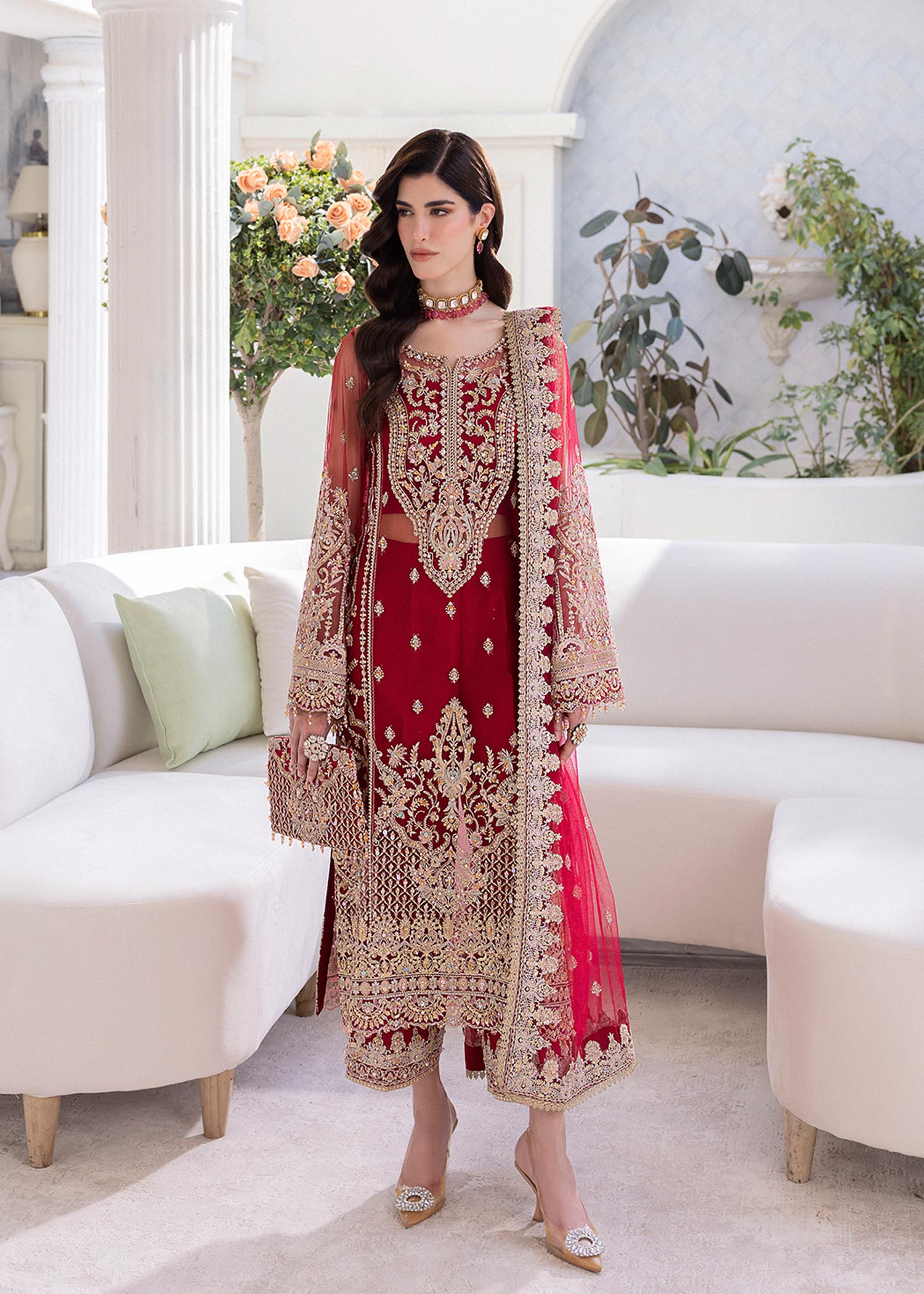 Kanwal Malik | Mirha Wedding Formals | Crimson - by - Libasekhas UK - Registered Vendor of : Kanwal Malik - 100% Original Designer Dresss